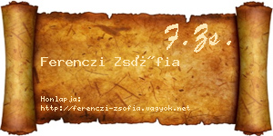 Ferenczi Zsófia névjegykártya