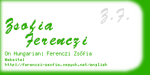 zsofia ferenczi business card